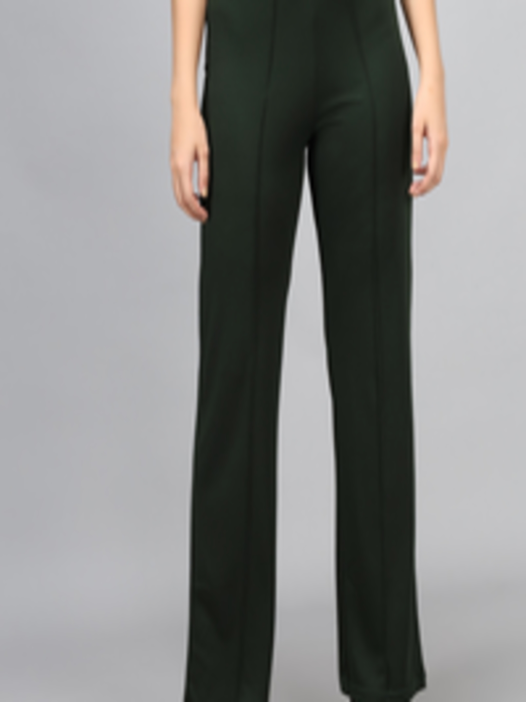 Buy Kotty Women Green High Rise Bootcut Trousers - Trousers for Women ...