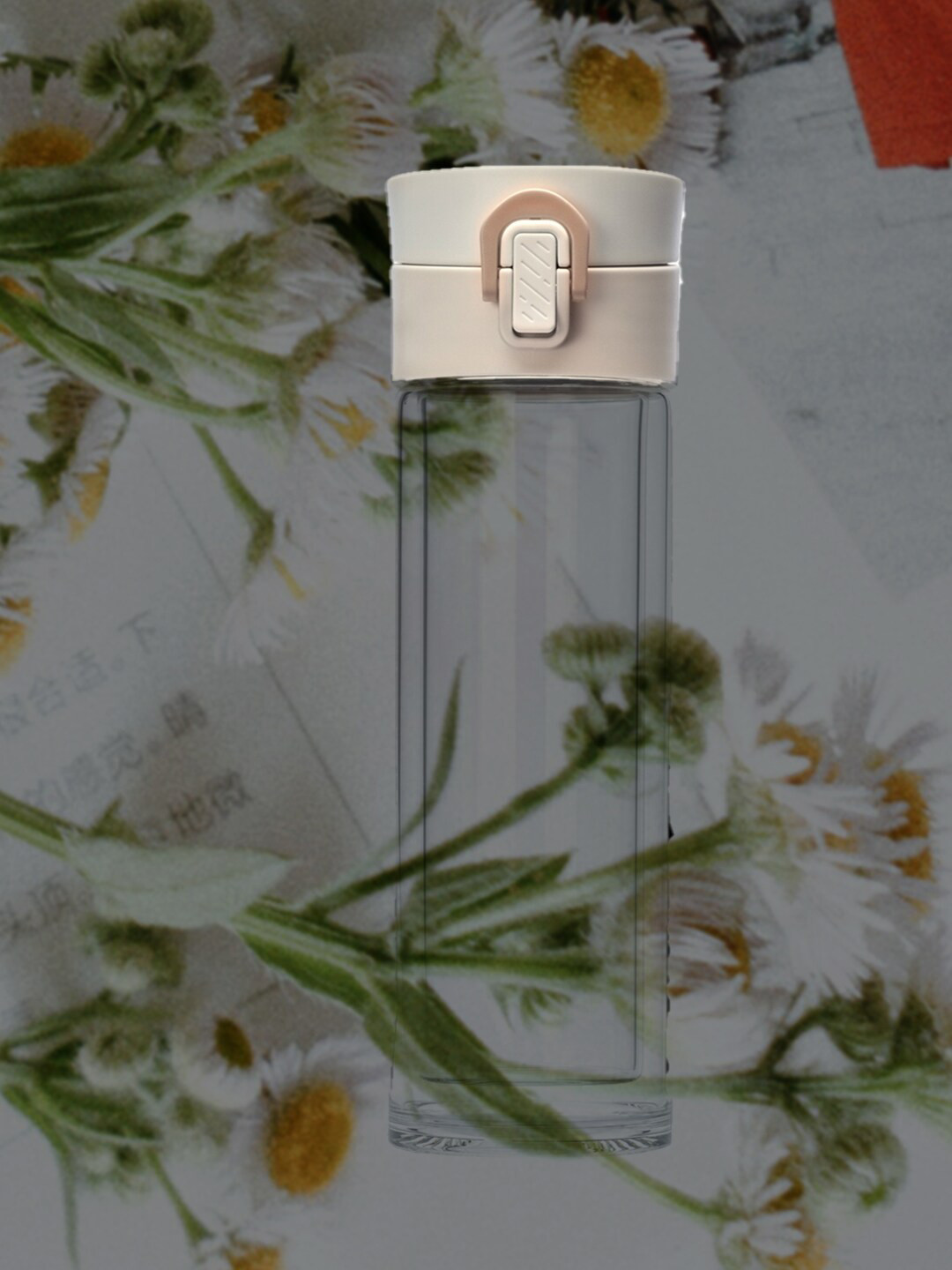 Buy YOYOSO White & Transparent Double Layered Glass Bottle Water