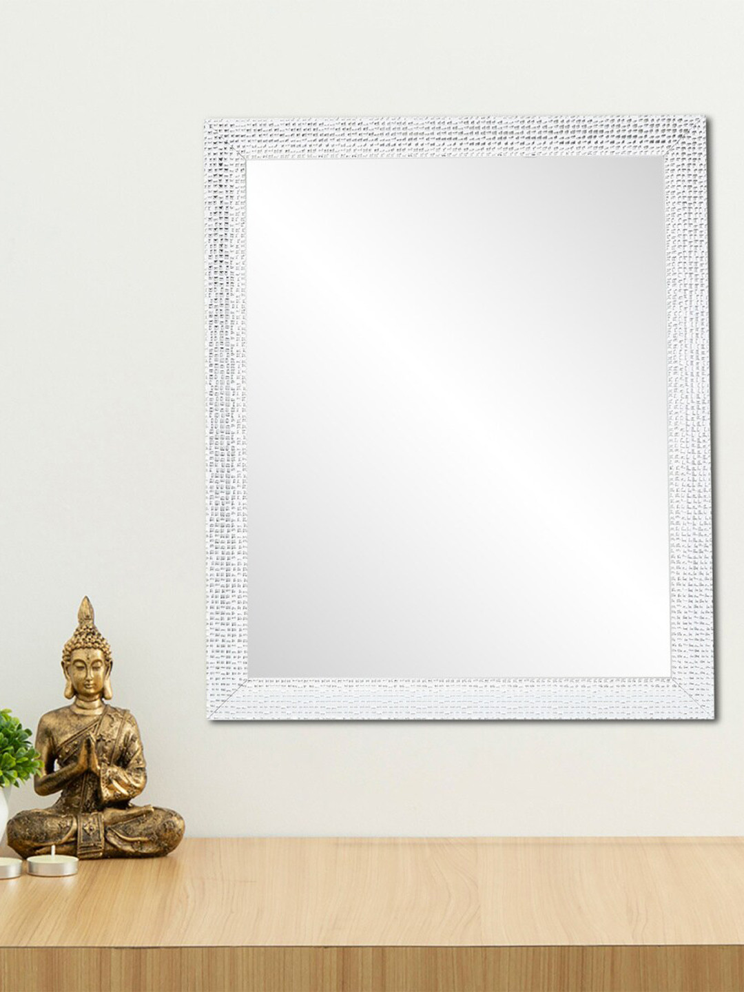 Buy Home Centre Silver Toned Textured Reflection Mosaic Framed Mirror