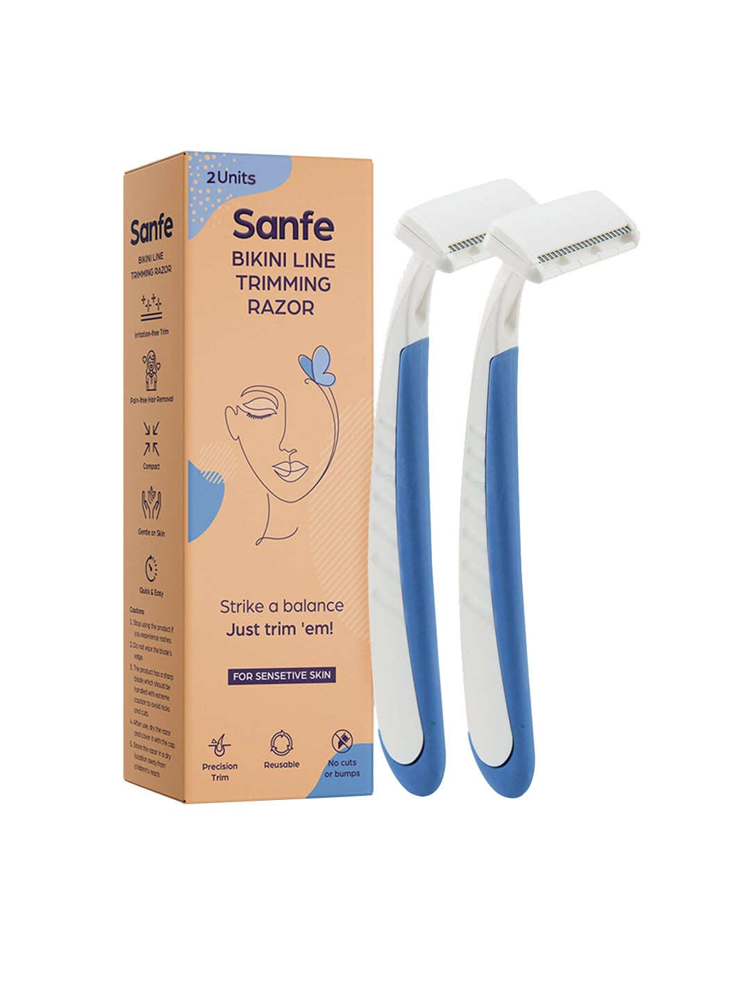 Buy Sanfe Set Of 2 Bikini Line Trimming Razor Razors And Cartridges