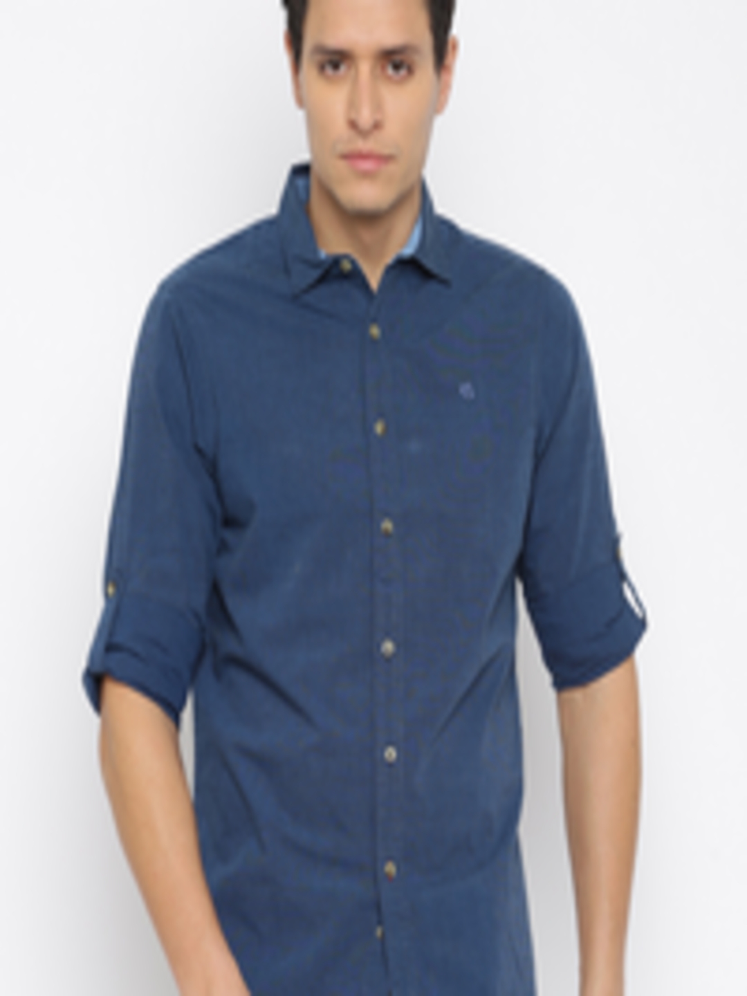 Buy American Swan Men Blue Regular Fit Solid Casual Shirt - Shirts for ...