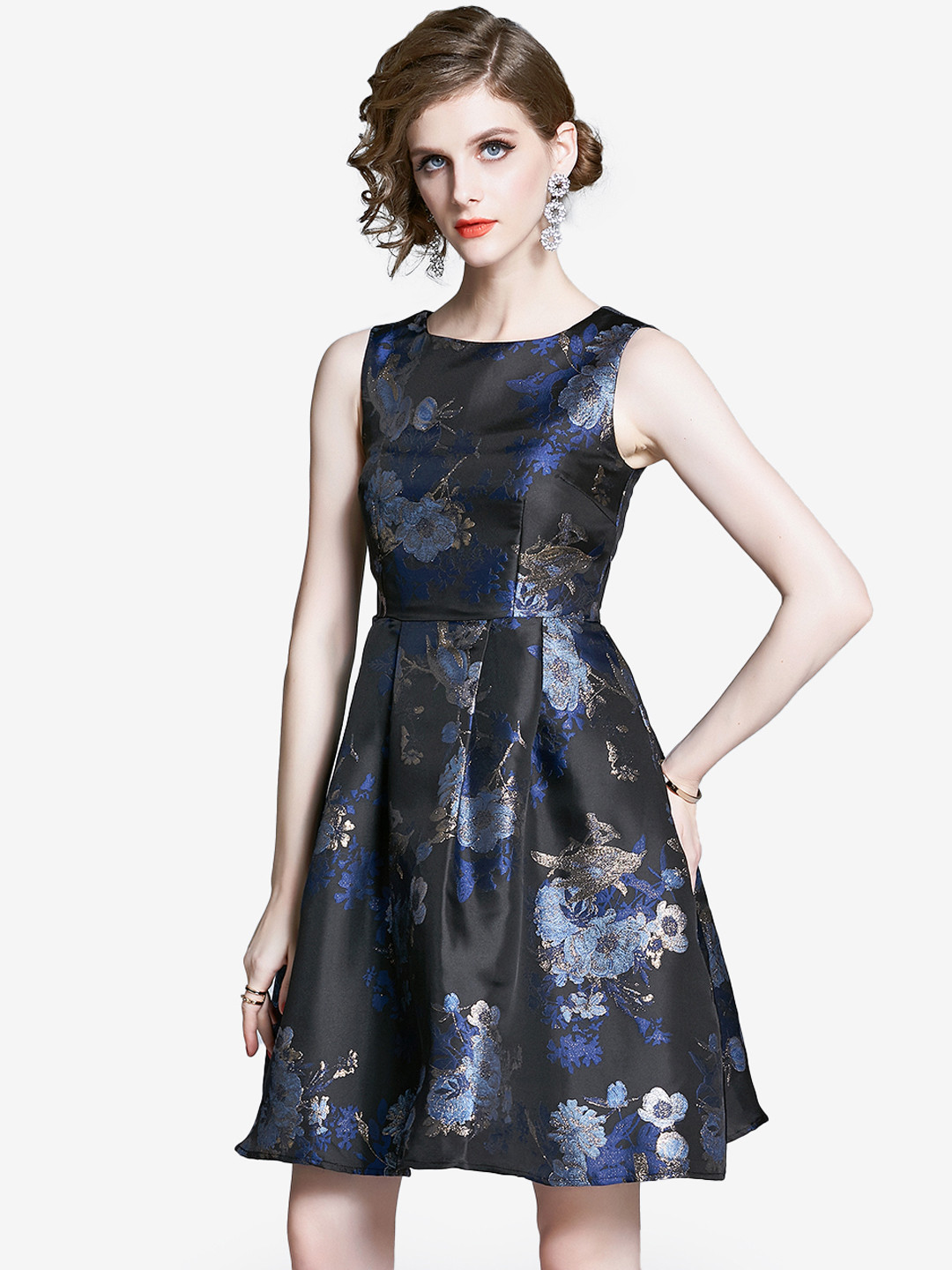 Buy JC Collection Blue Floral Printed Blouson Dress Dresses for Women