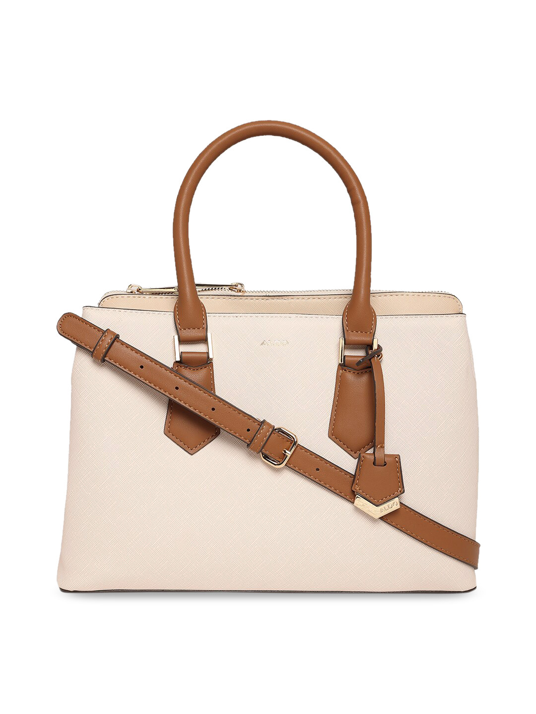 Buy ALDO Beige PU Structured Handheld Bag With Tasselled Handbags for