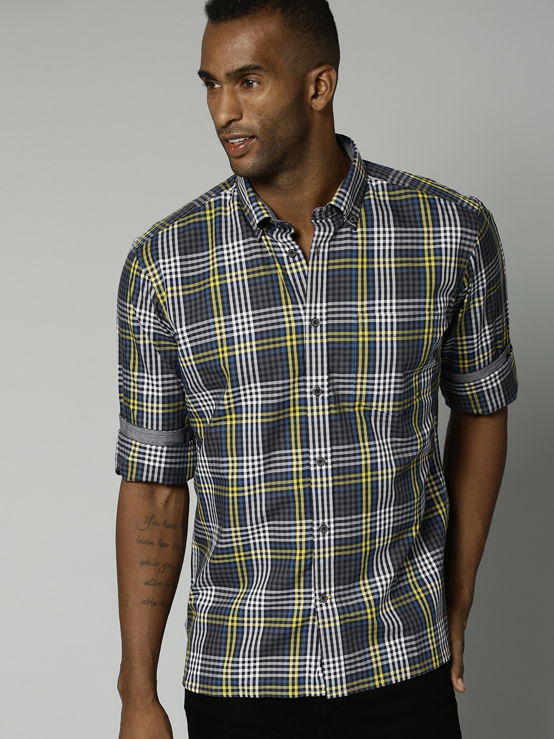 next mens checked shirts