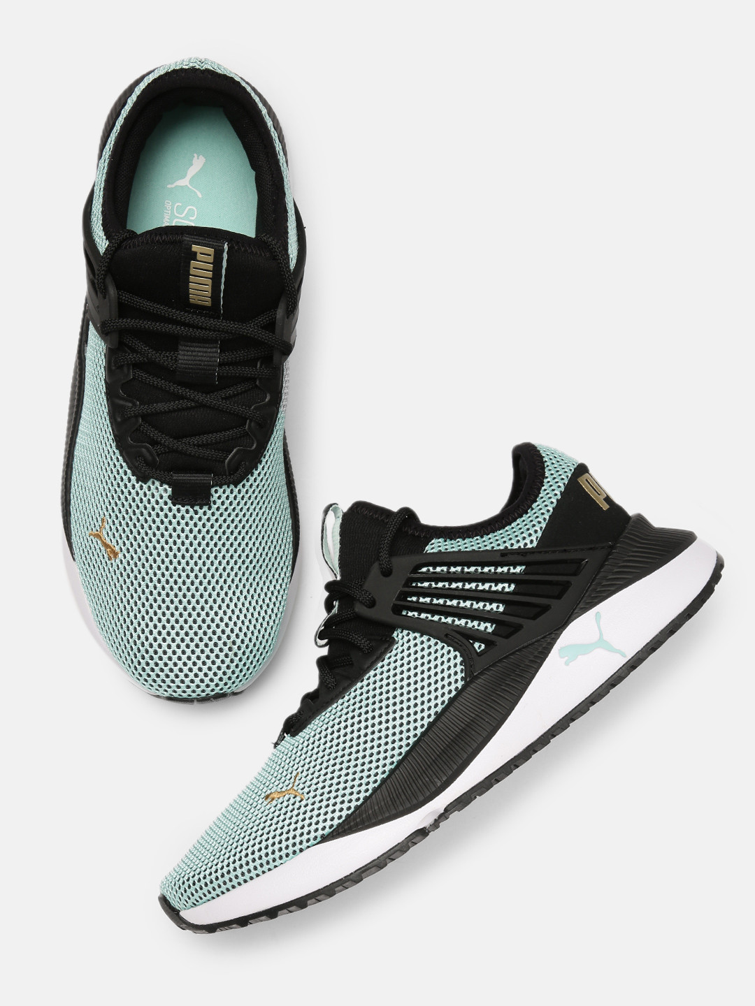 Buy Puma Women Green & Black Pacer Future Metallic Pop Running Shoes