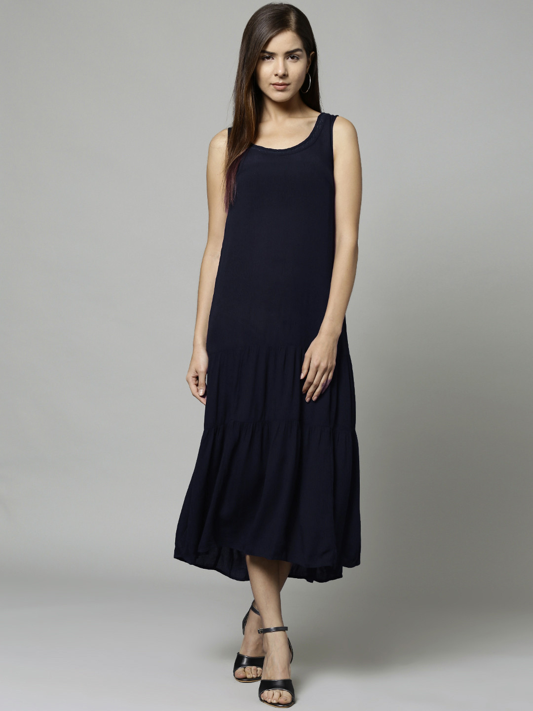 marks and spencer navy mix dress