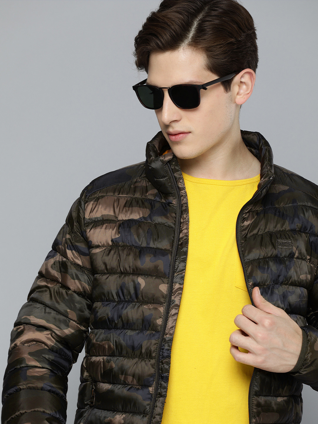 Buy Levis Men Multicoloured Solid Stand Coloured Padded Jacket