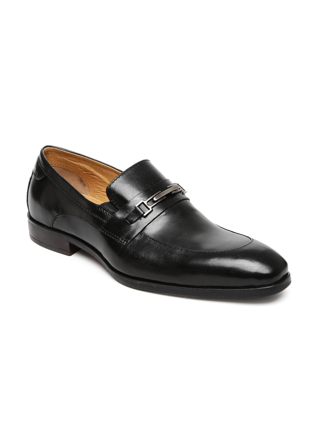Buy Alberto Torresi Men Black Leather Semi Formal Slip On Shoes ...