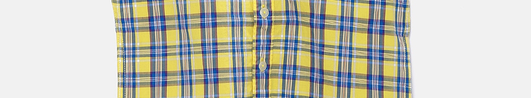 Buy U.S. Polo Assn. Kids Boys Yellow & Blue Checked Casual Shirt ...