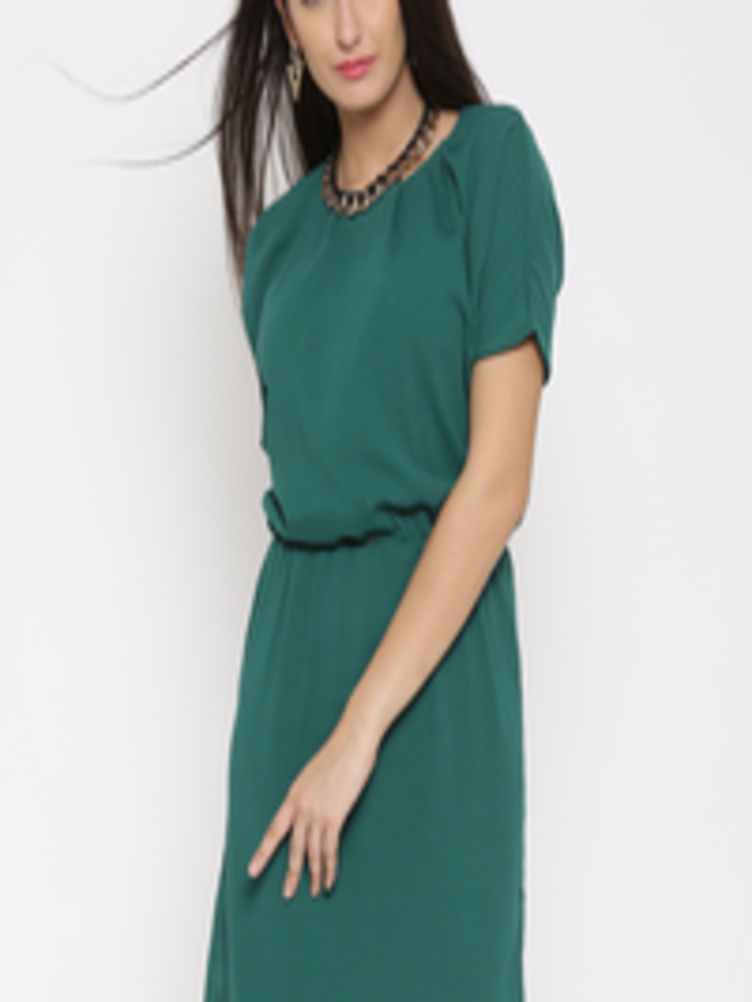 Buy United Colors Of Benetton Green Polyester Blouson Dress - Dresses ...