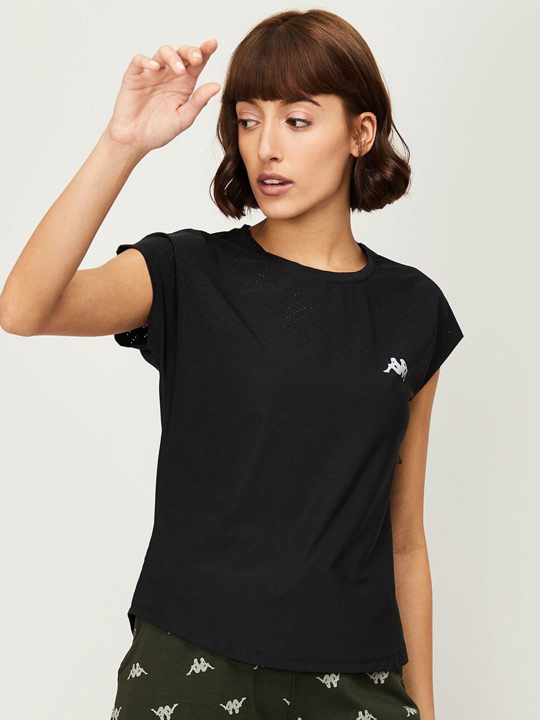 Buy Kappa Women Black Extended Sleeves T Shirt Tshirts for Women
