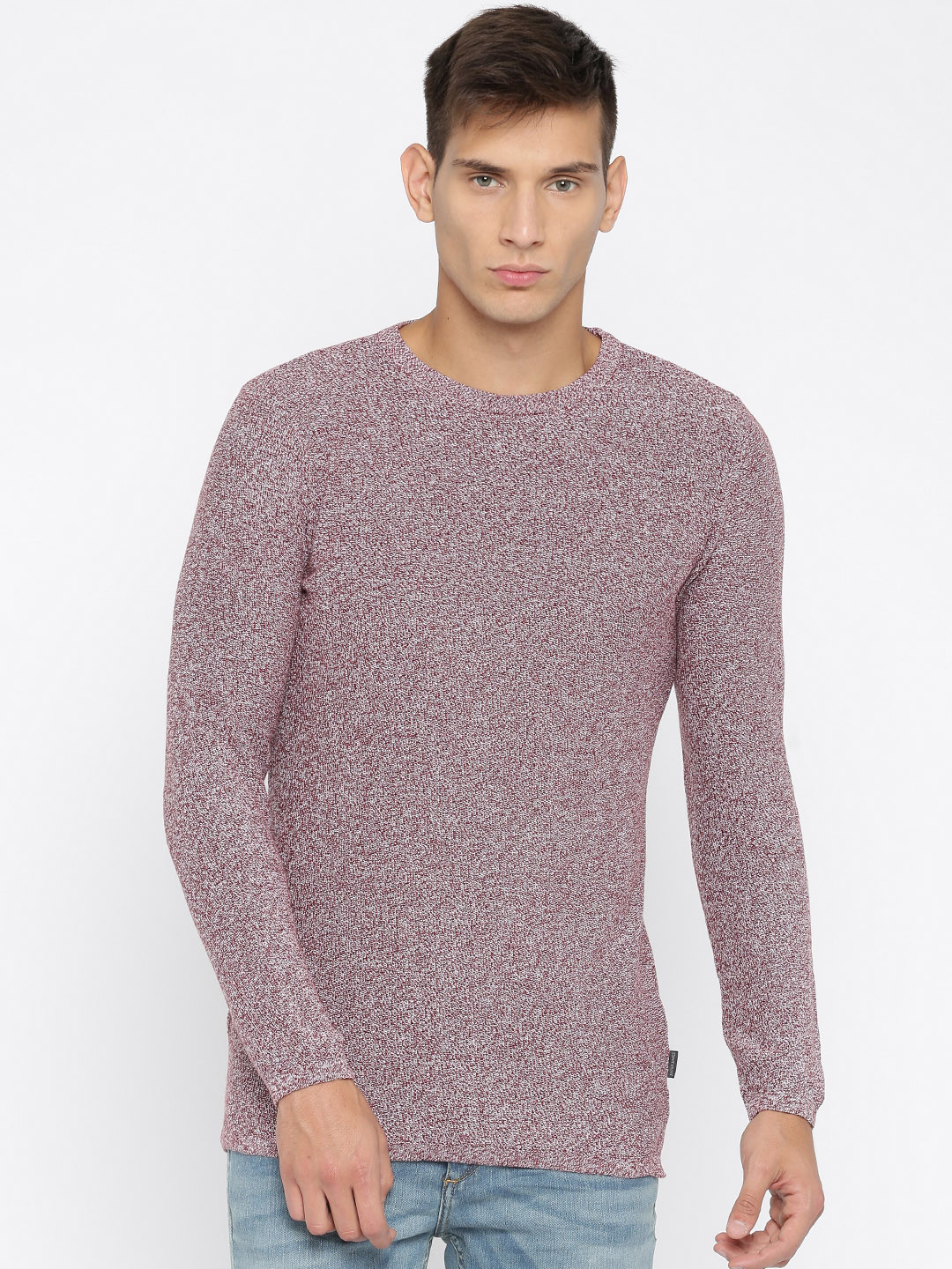 Buy Jack & Jones Men Maroon Sweater Sweaters for Men 1488088 Myntra