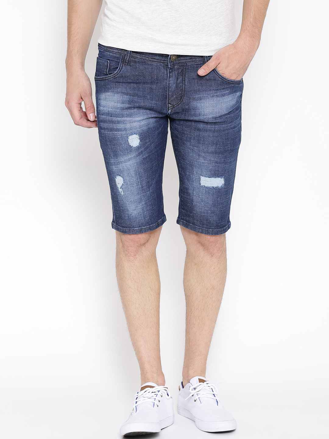Buy Rodamo Men Blue Slim Fit Denim Shorts Shorts for Men 1489011 Myntra