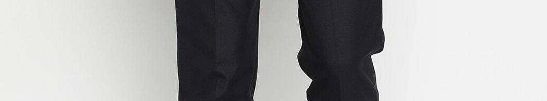 Buy V2 Value & Variety Men Black Solid Formal Trousers - Trousers for ...
