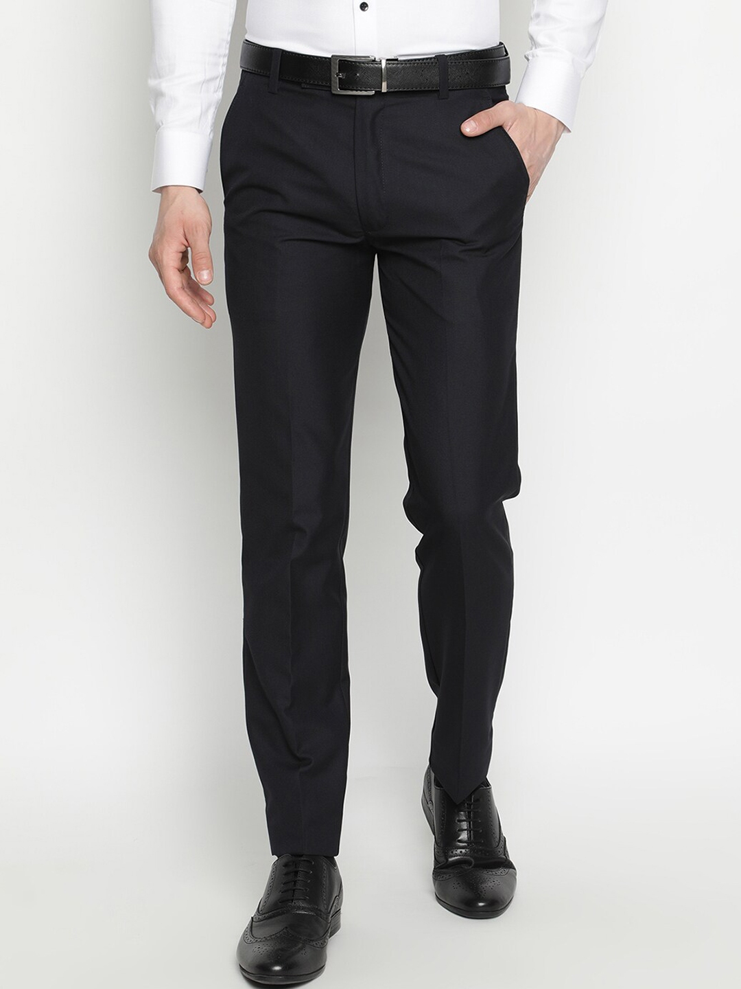 Buy V2 Value & Variety Men Black Solid Formal Trousers - Trousers for ...