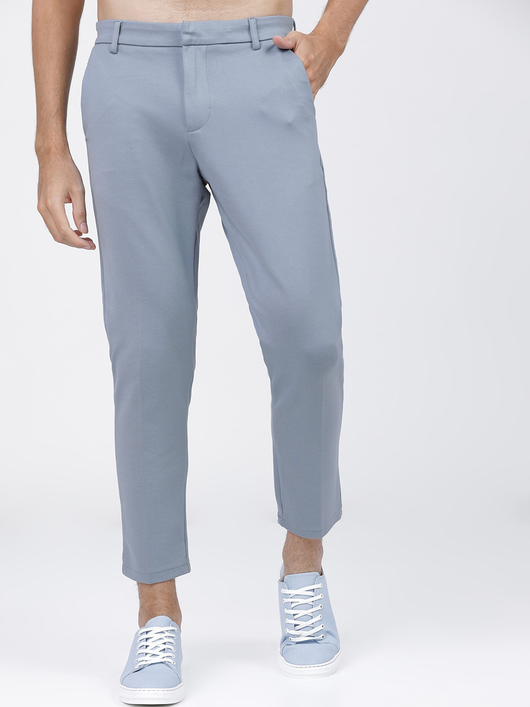 Buy HIGHLANDER Men Blue Slim Fit Chinos Trousers - Trousers for Men ...