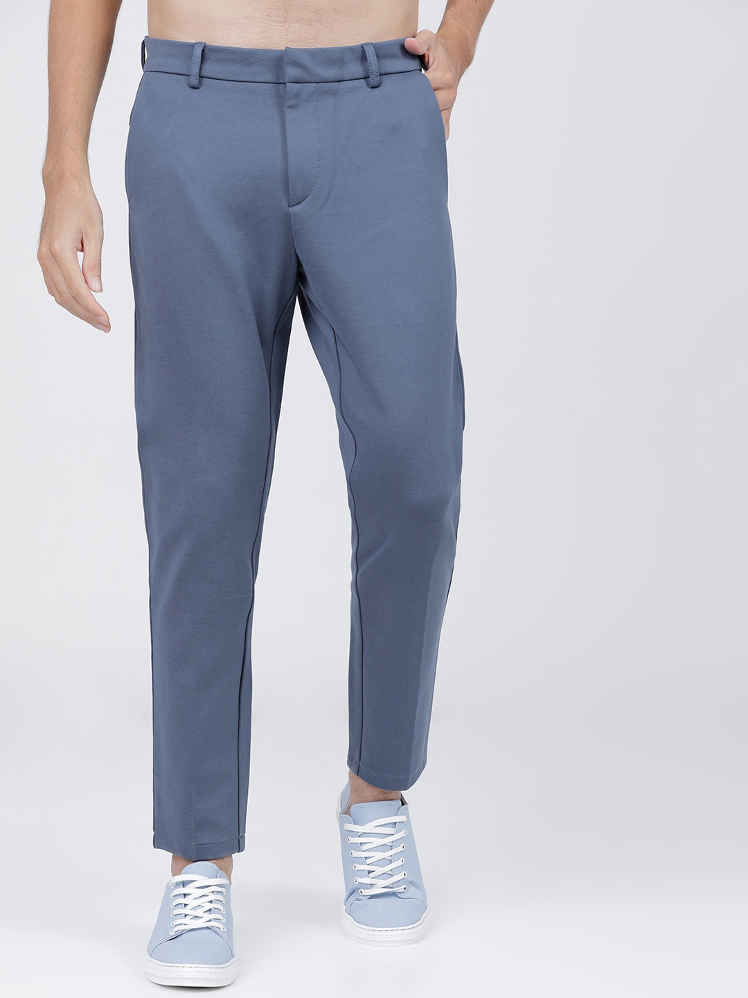 Buy HIGHLANDER Men Blue Slim Fit Trousers - Trousers for Men 14896762 ...