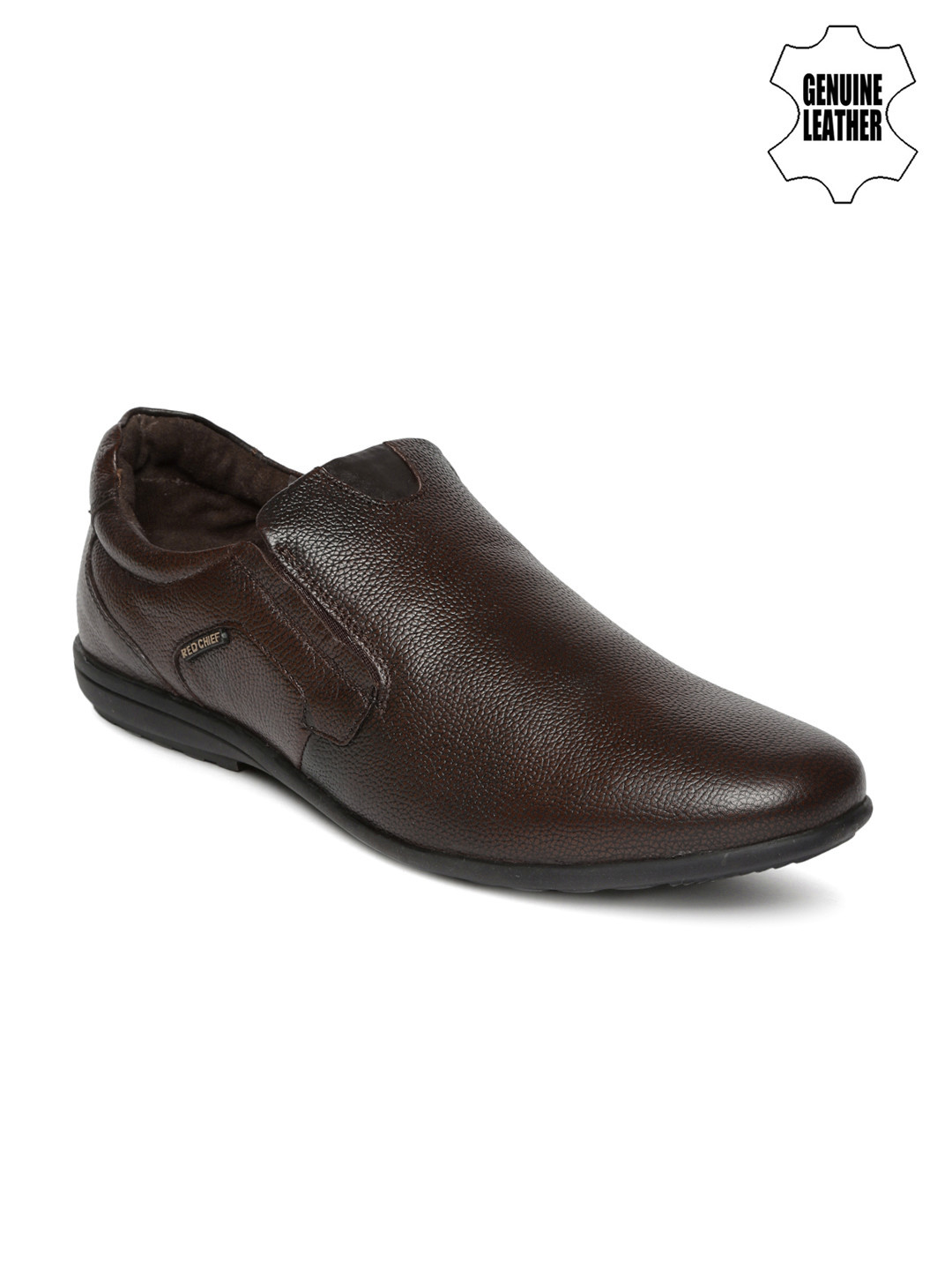 Buy Red Chief Men Brown Genuine Leather Slip Ons Formal Shoes for Men