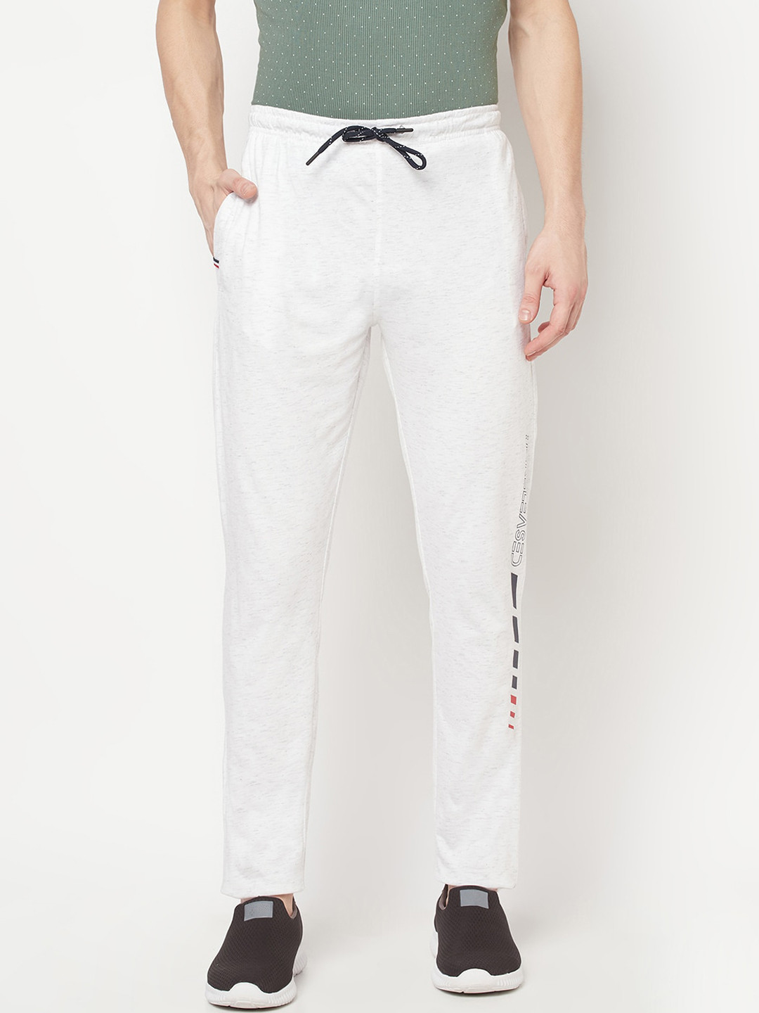 Buy Octave Men White Solid Cotton Track Pants Track Pants for Men