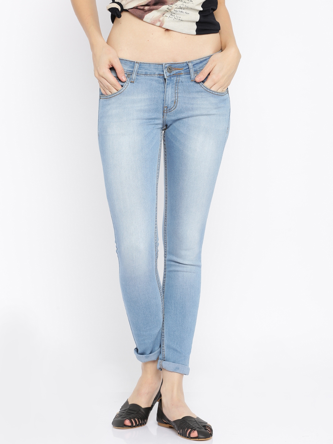 Buy People Women Blue Regular Fit Mid Rise Jeans - Jeans for Women ...