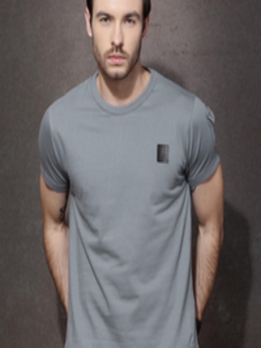 Buy RDSTR Men Grey Solid Round Neck T Shirt - Tshirts for Men 1490979 ...