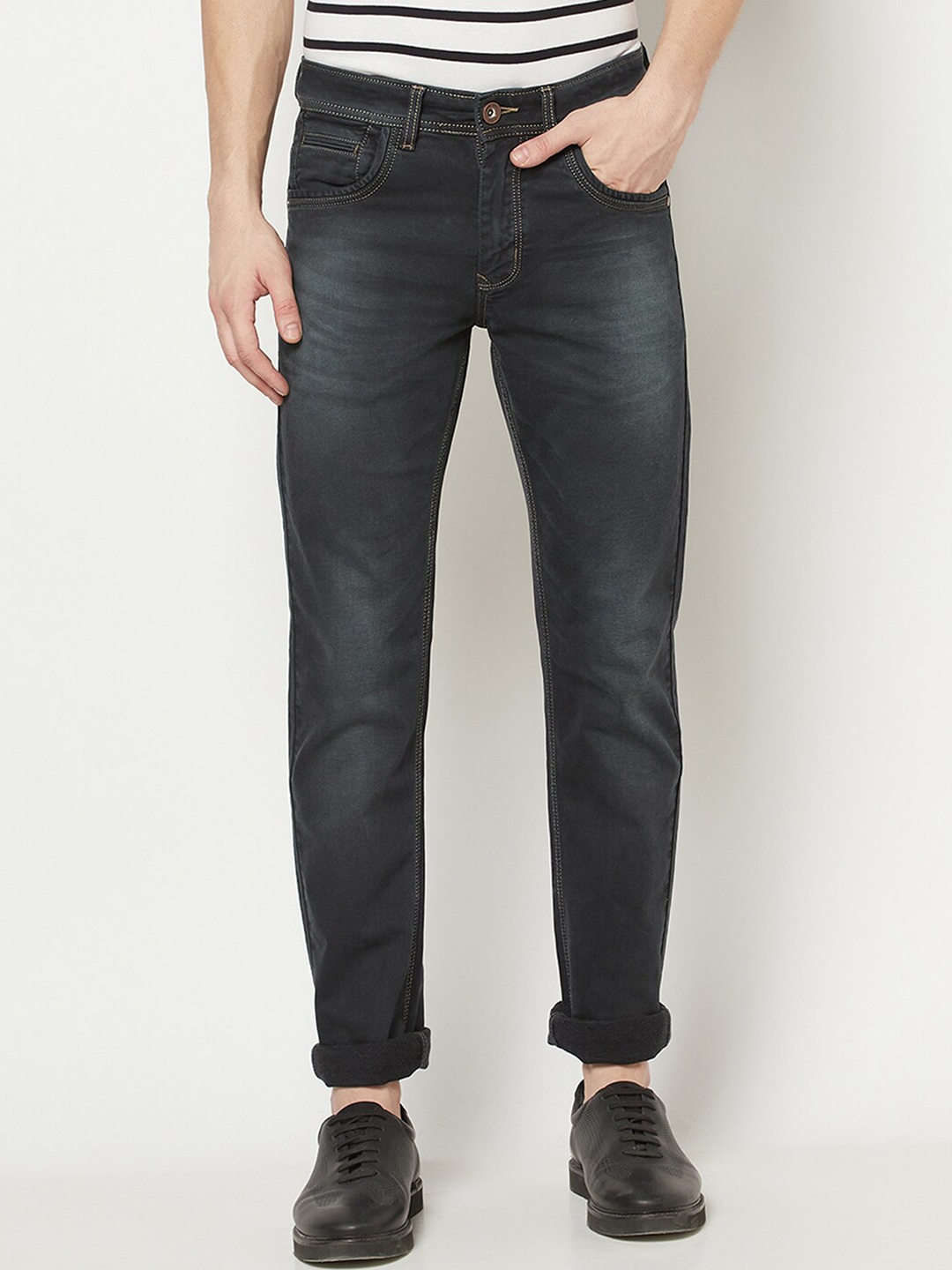 Buy Octave Men Black Regular Fit Jeans - Jeans for Men 14910246 | Myntra