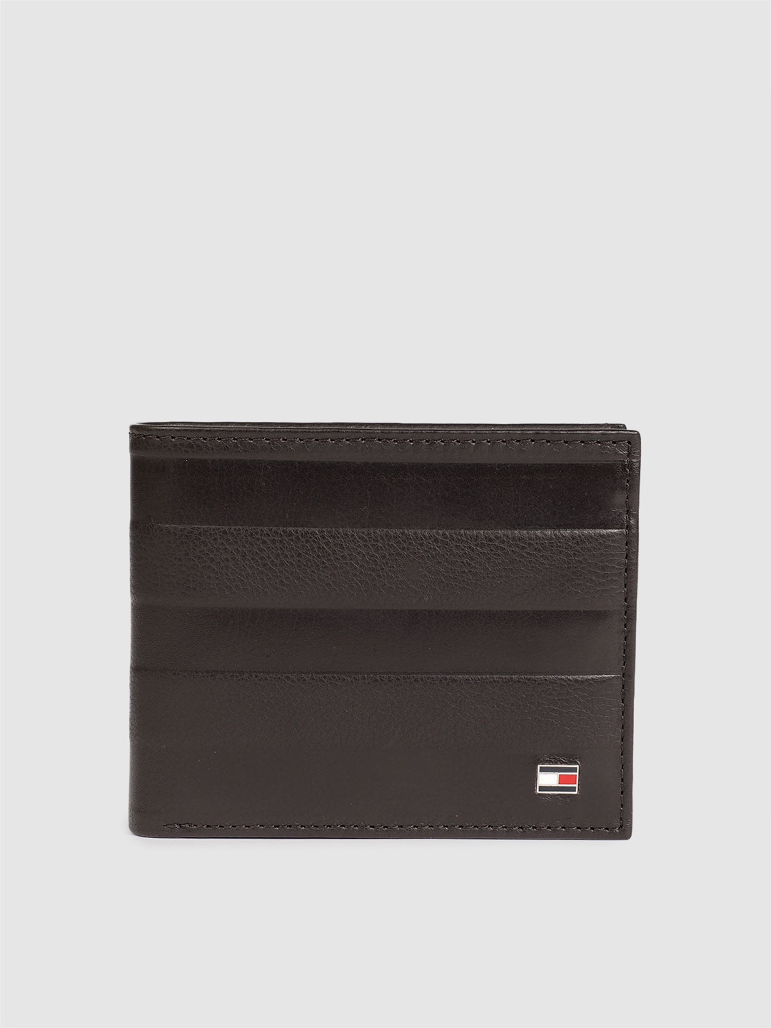 Buy Tommy Hilfiger Men Brown Textured Two Fold Leather Wallet Wallets