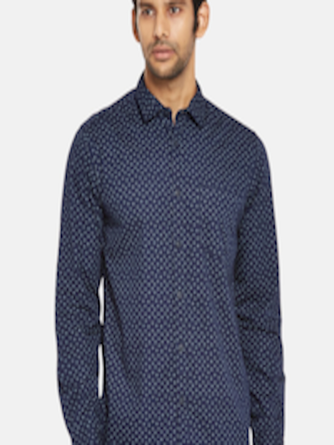 Buy BYFORD By Pantaloons Men Blue Slim Fit Floral Printed Casual Shirt ...