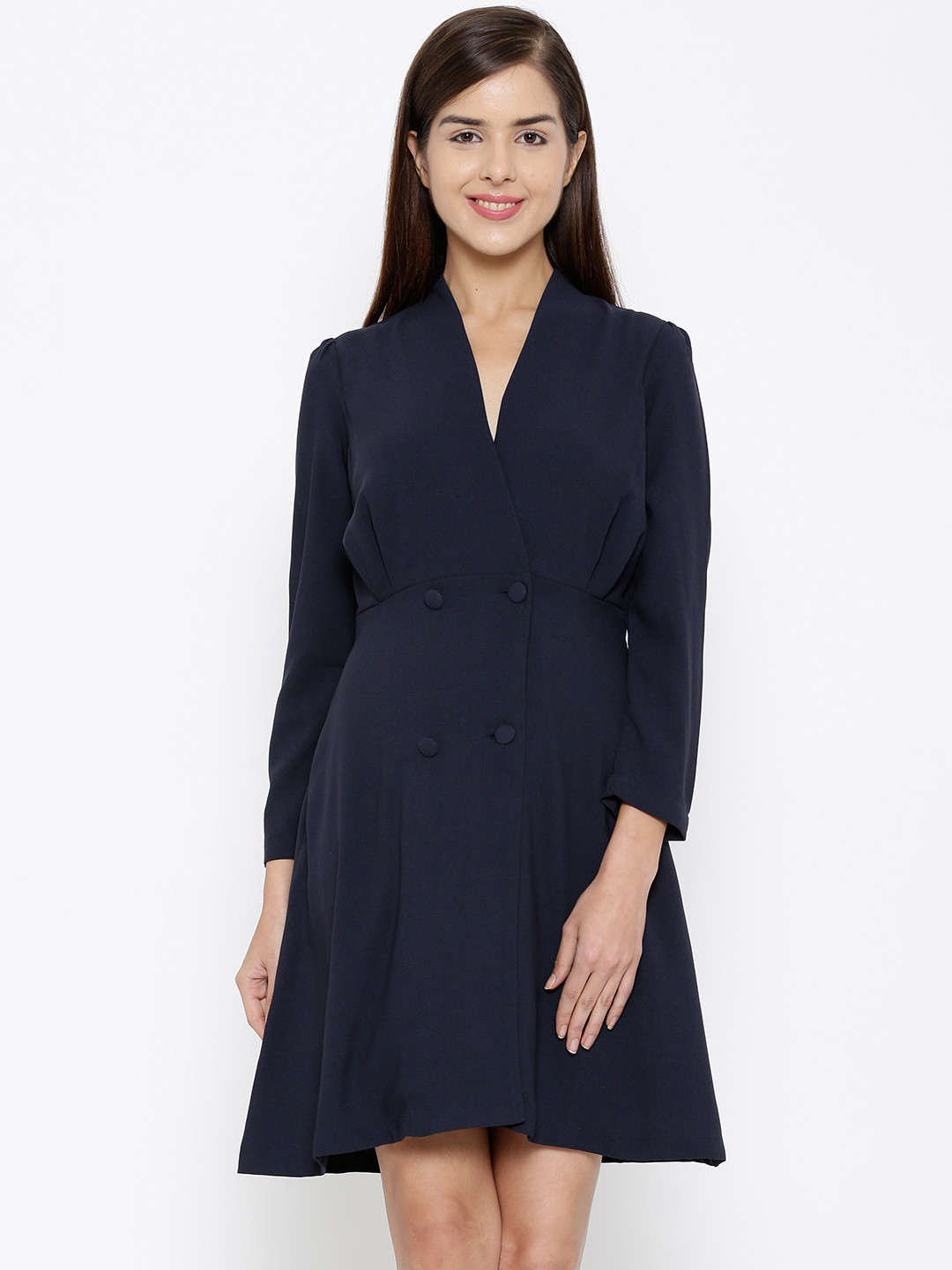 Buy Vero Moda Women Navy Solid Wrap Dress Dresses for Women 1491795