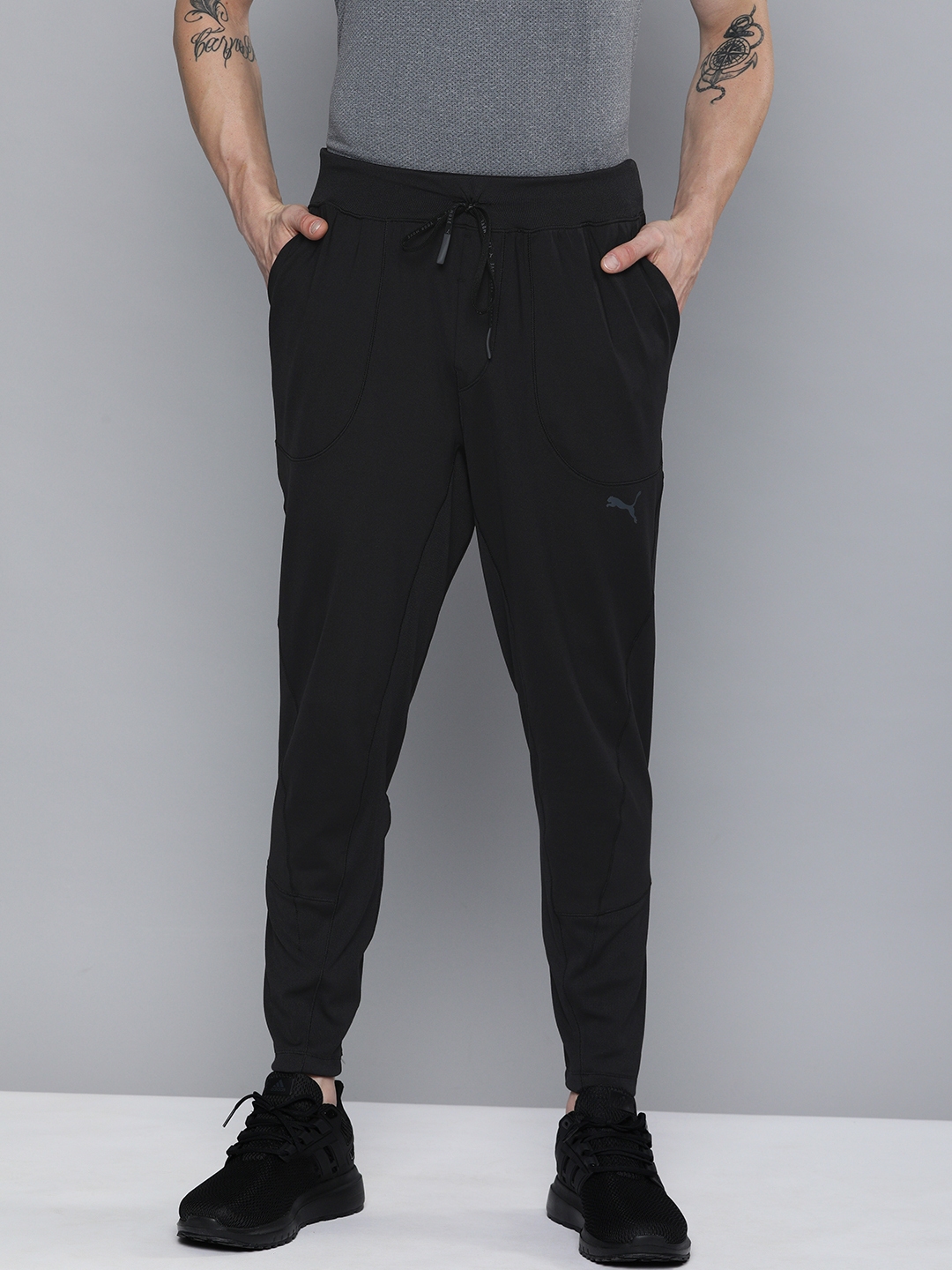 Buy PUma Men Black Solid Drycell Studio Yogini Knitted Slim Fit Yoga ...
