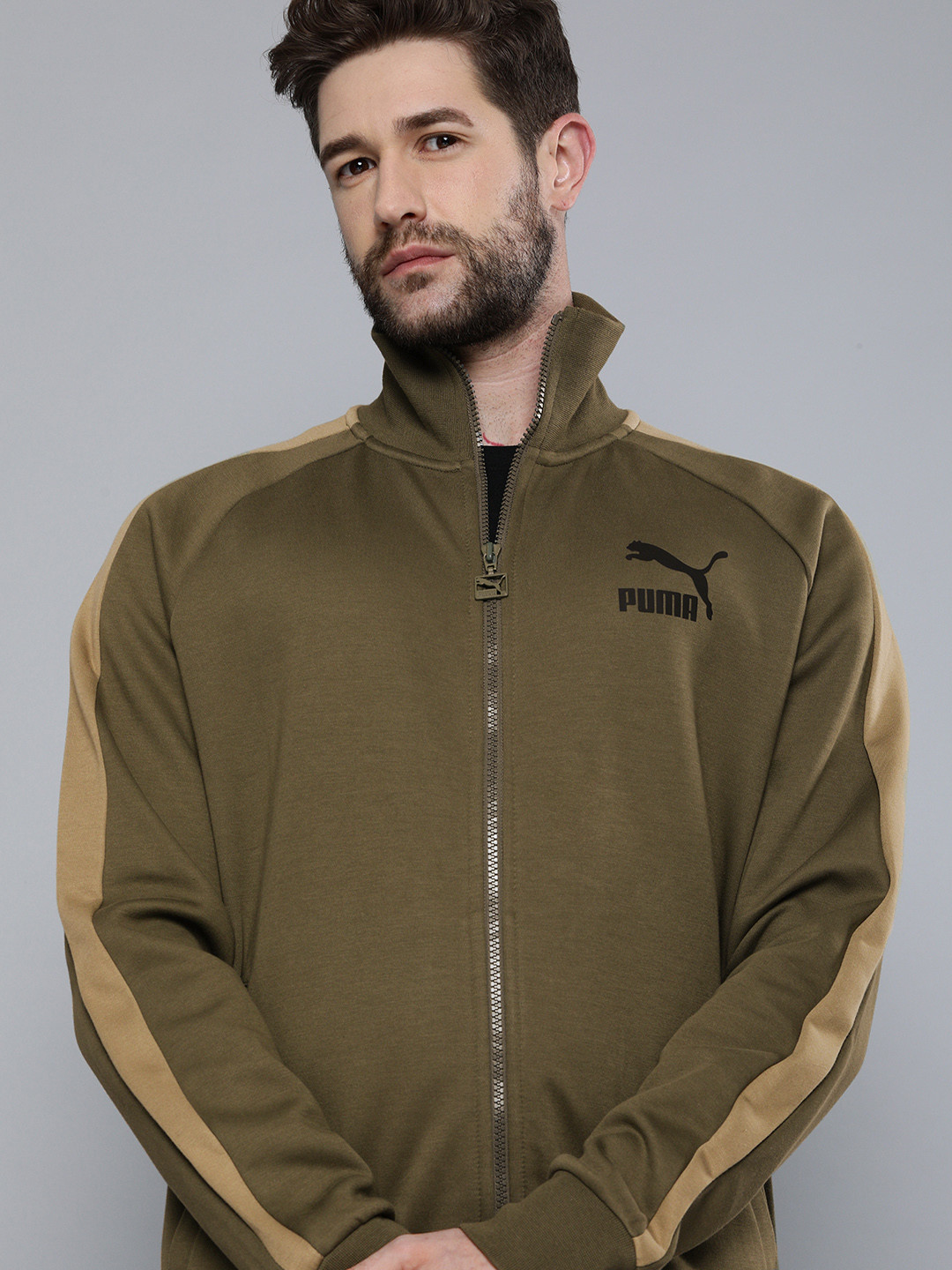 Buy Puma Men Olive Green Iconic T7 Double Knit Track Jacket Jackets for Men 14919502 Myntra