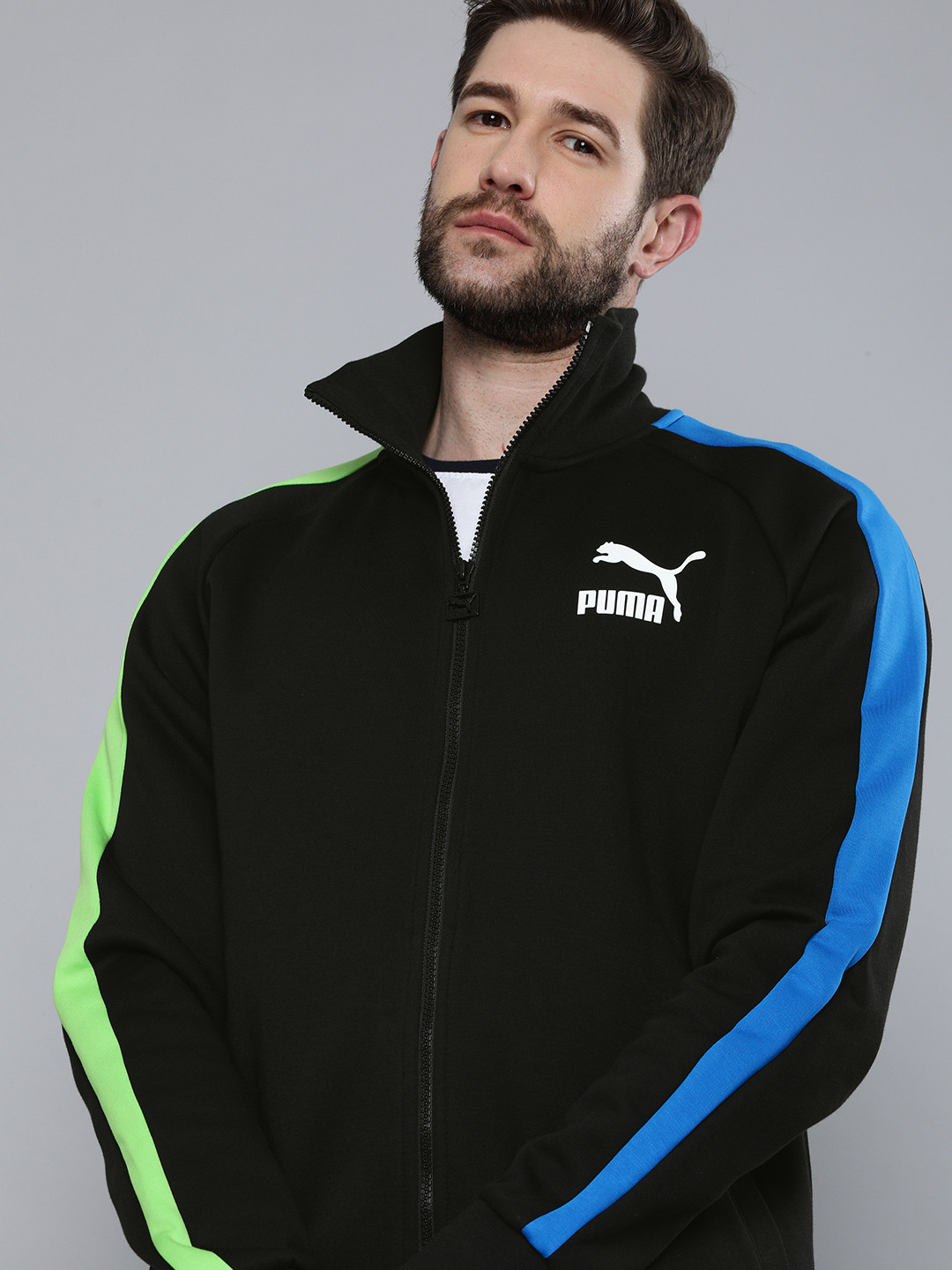 Buy Puma Men Black Iconic T7 Double Knit Track Jacket Jackets for Men 14919504 Myntra