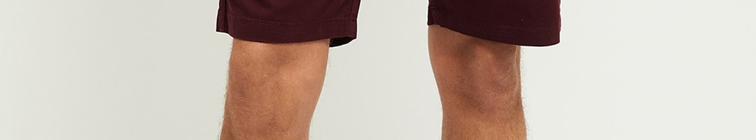 Buy Max Men Maroon Solid Mid Rise Chino Shorts - Shorts for Men ...