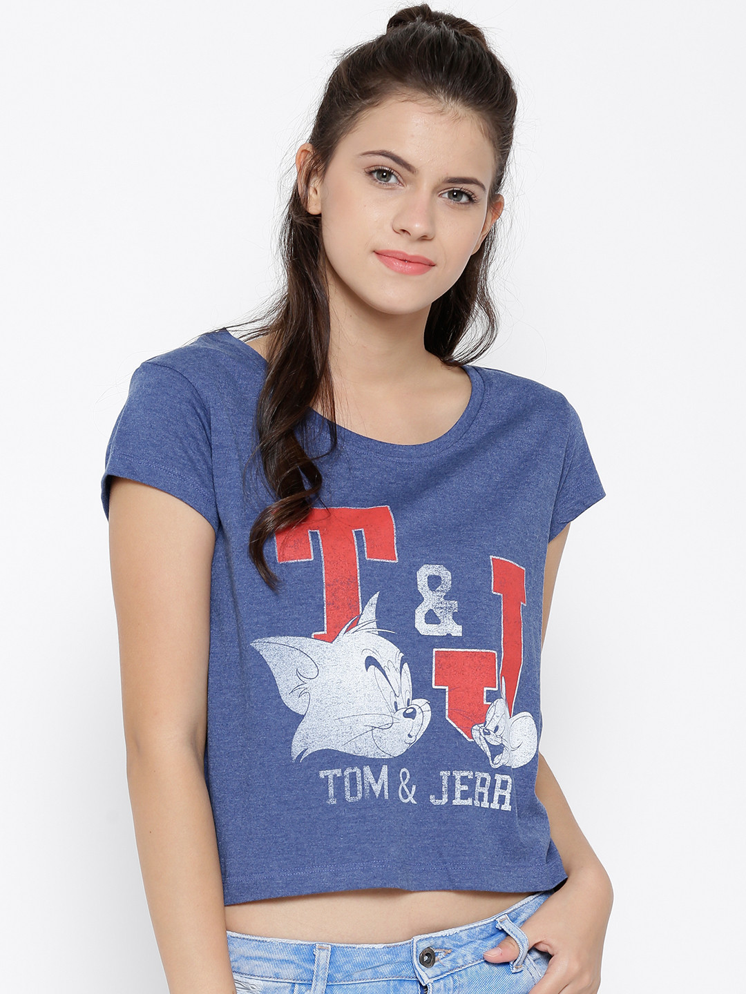 Damen T-Shirt Mit Tom & Jerry Print – Weiß, Witziges Design