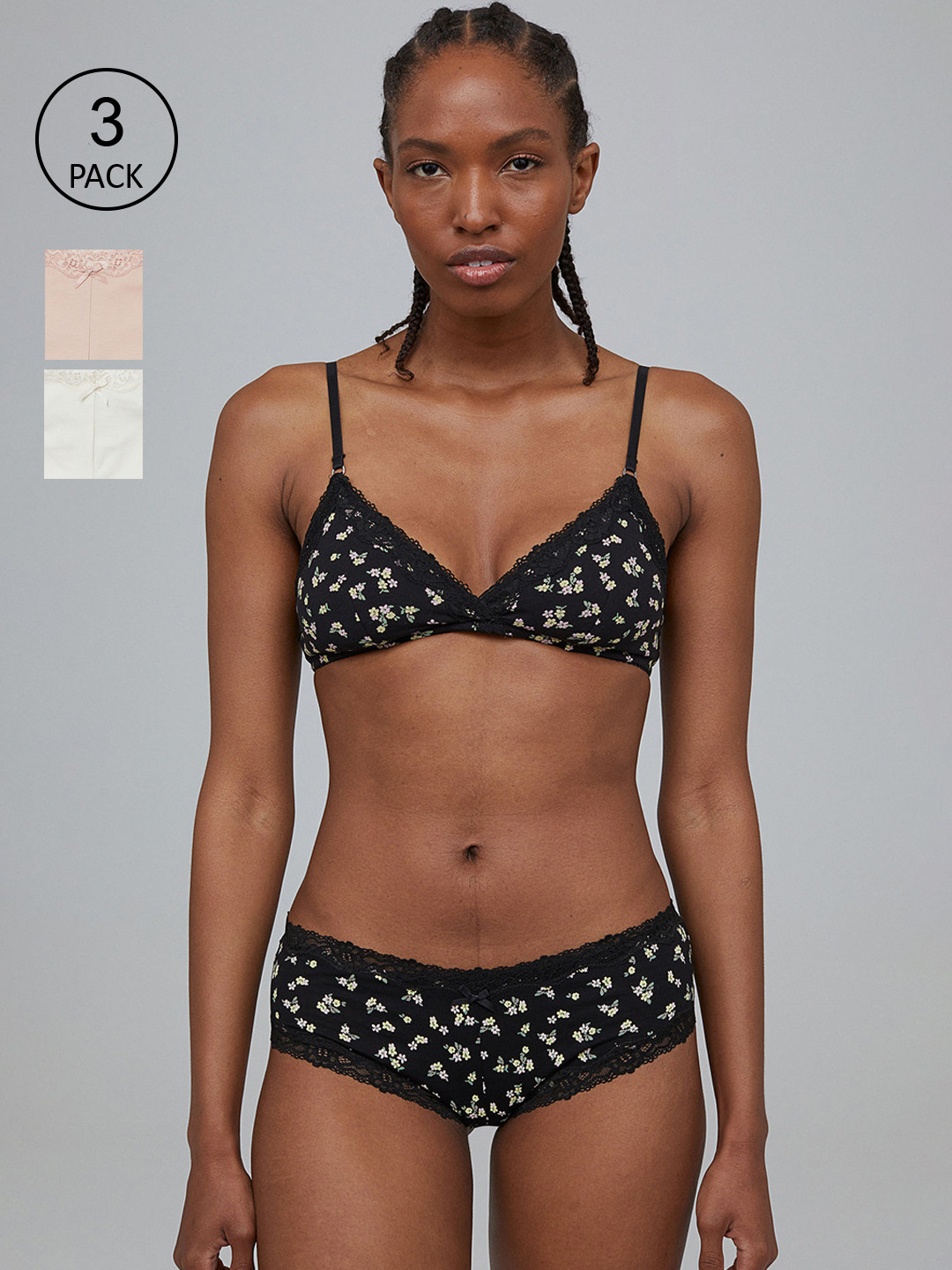 Buy H&M Women 3 Pack Cotton Hipster Briefs 0834905014 Briefs for