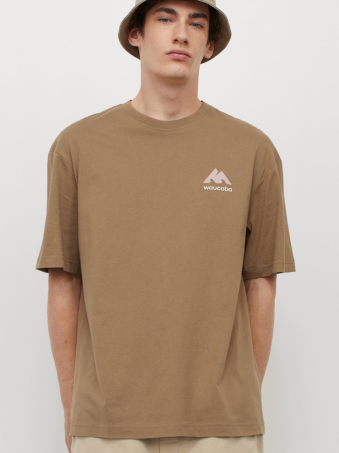 h&m relaxed fit t shirt brown