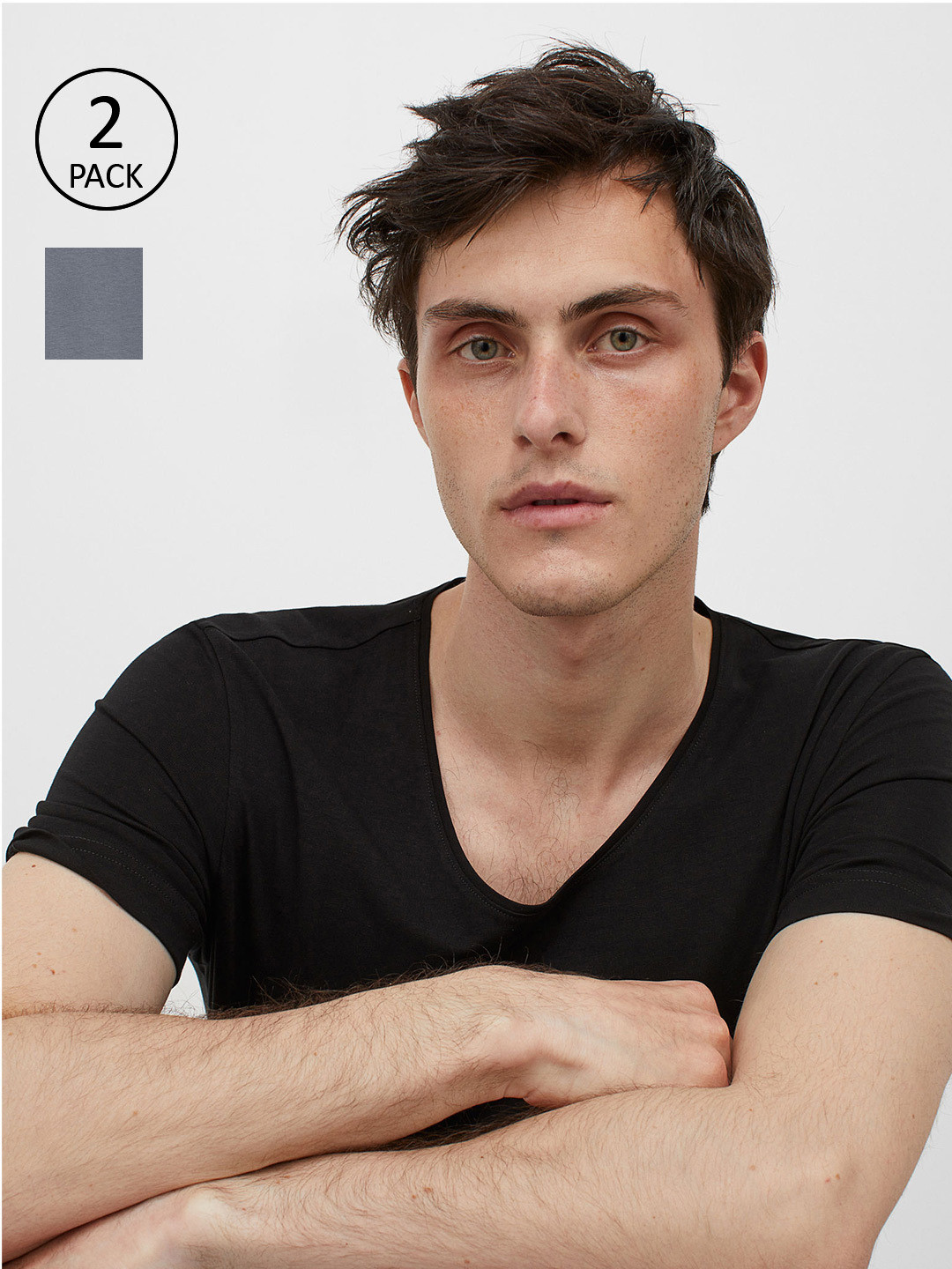 Buy H&M Men 2 Pack Slim Fit T Shirts Tshirts for Men 14928896 Myntra