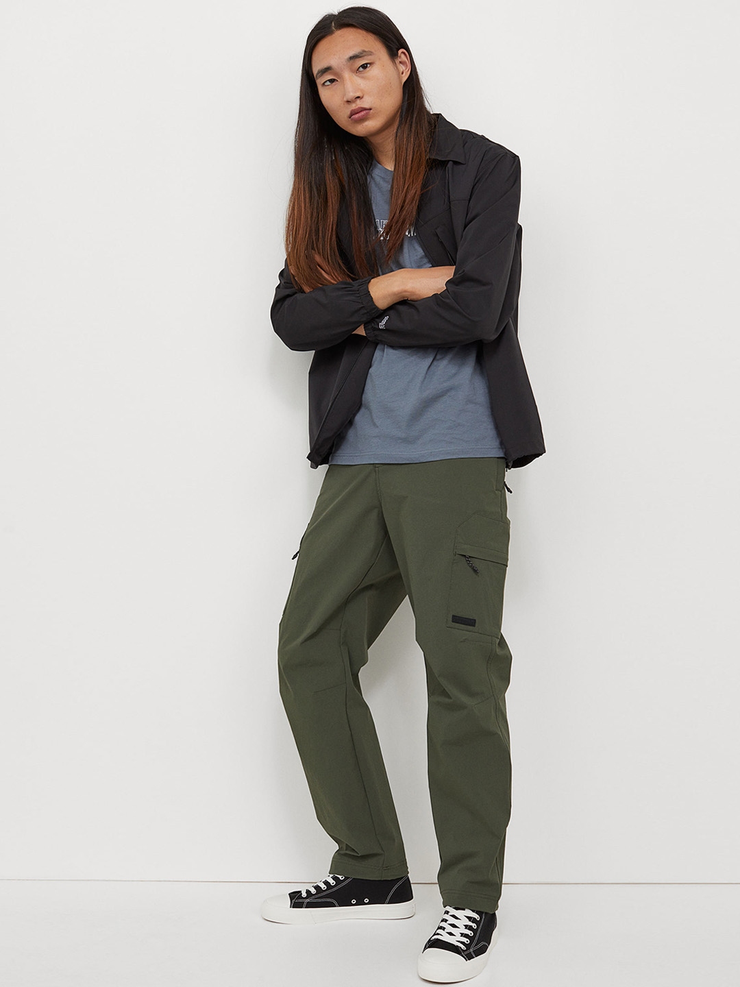 olive green cargo joggers