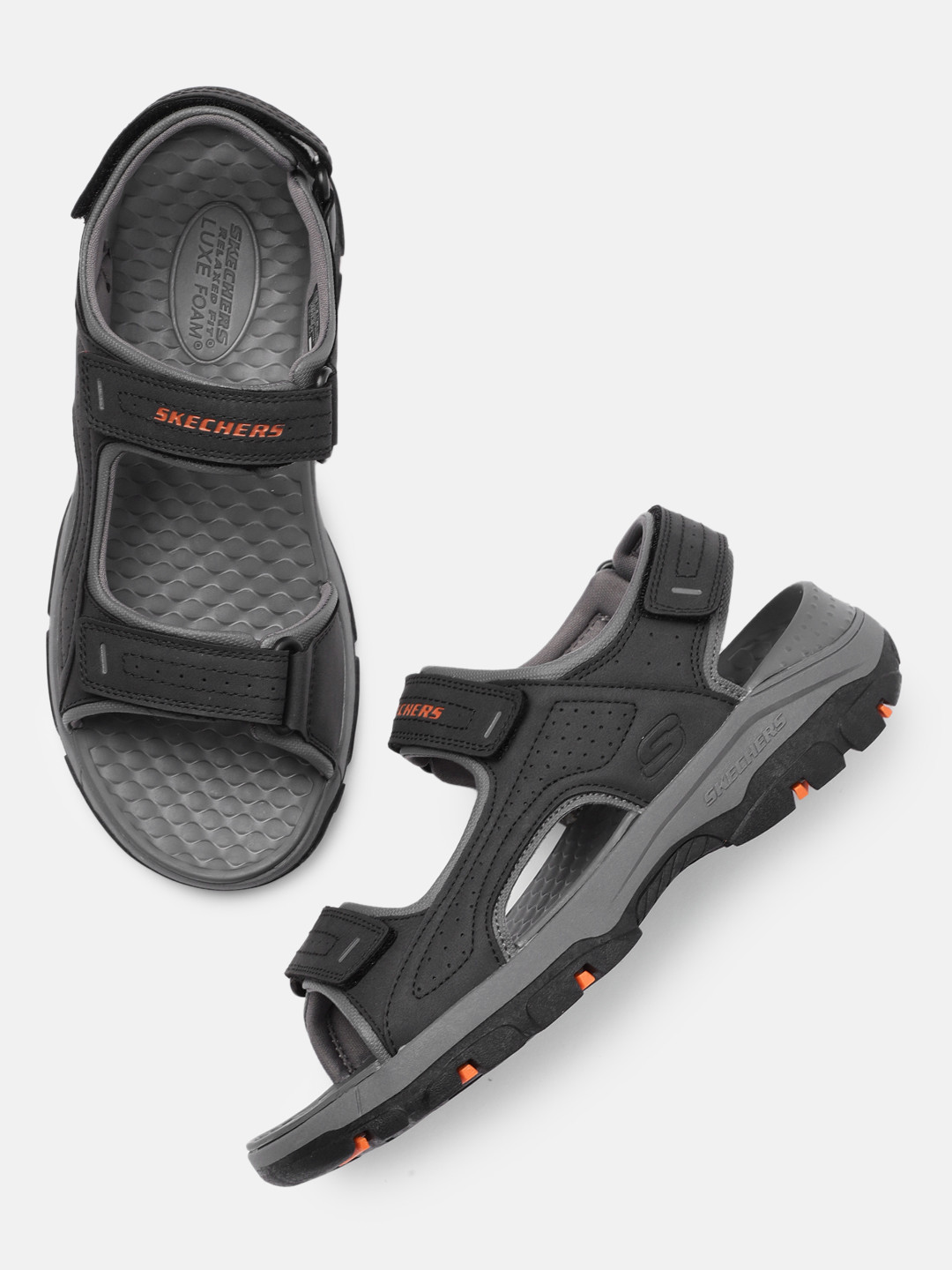 mens black skechers sandals