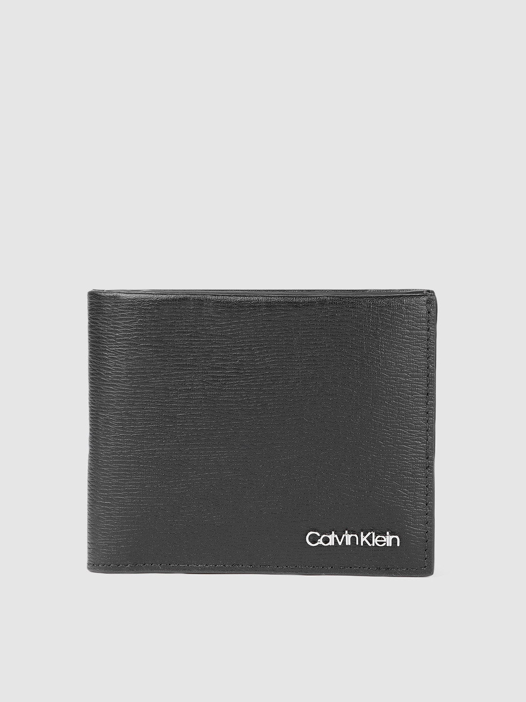 Buy Calvin Klein Men Black Leather MINIMALISM BIFOLD Two Fold Wallet