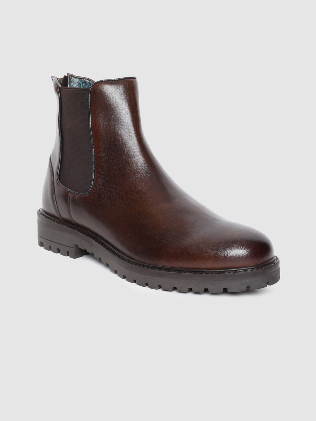 Buy RARE RABBIT Men Brown Leather Flat Boots Casual Shoes for Men