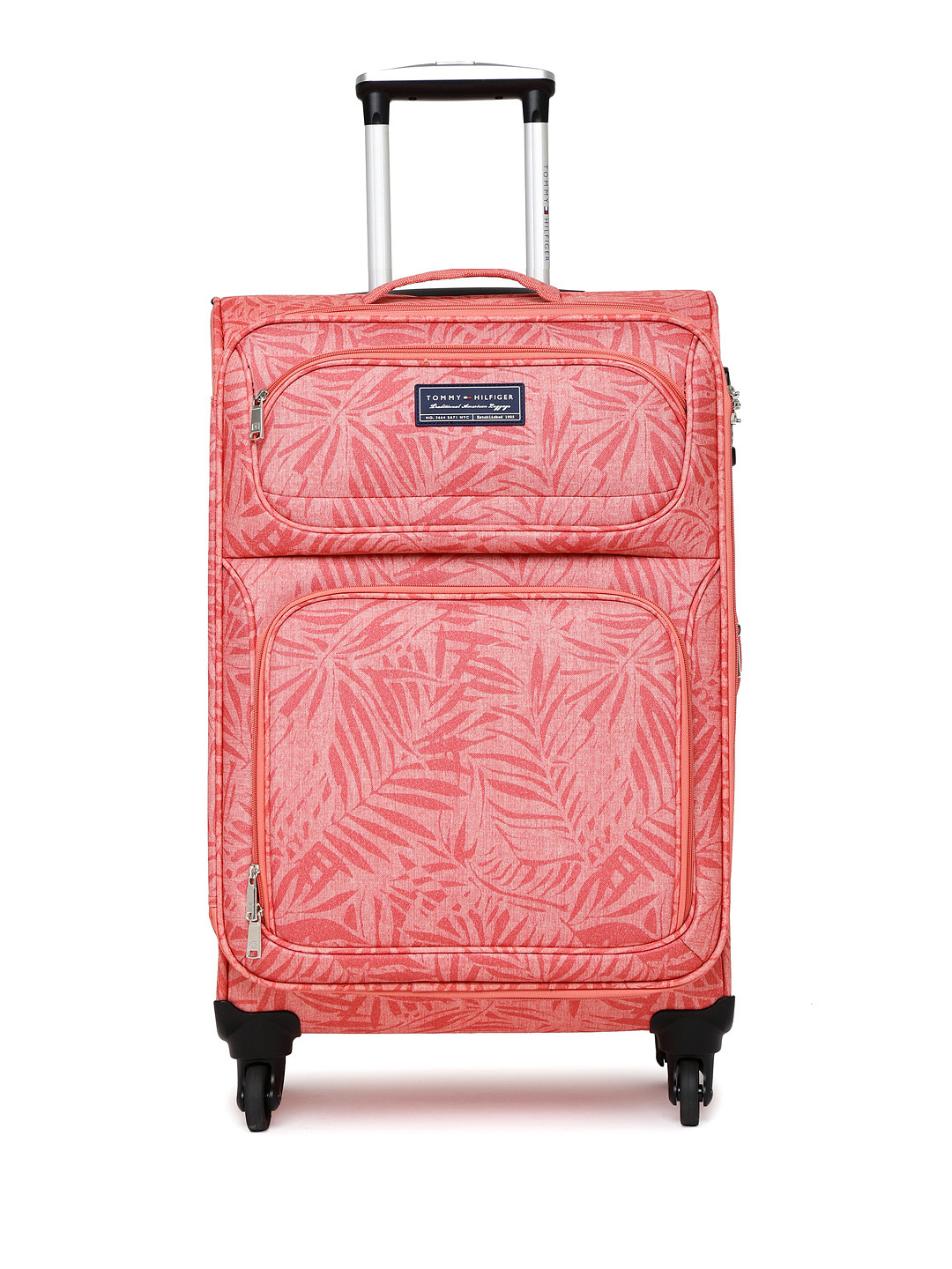 Buy Tommy Hilfiger Unisex Coral Red Printed Large Trolley Bag Trolley