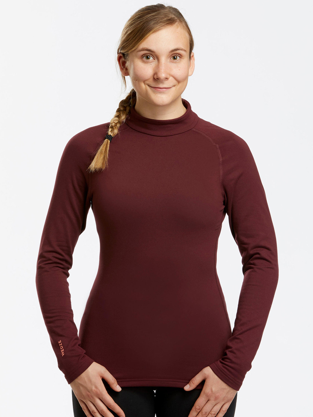Buy WEDZE By Decathlon Women Burgundy Solid Thermal Tops Thermal Tops