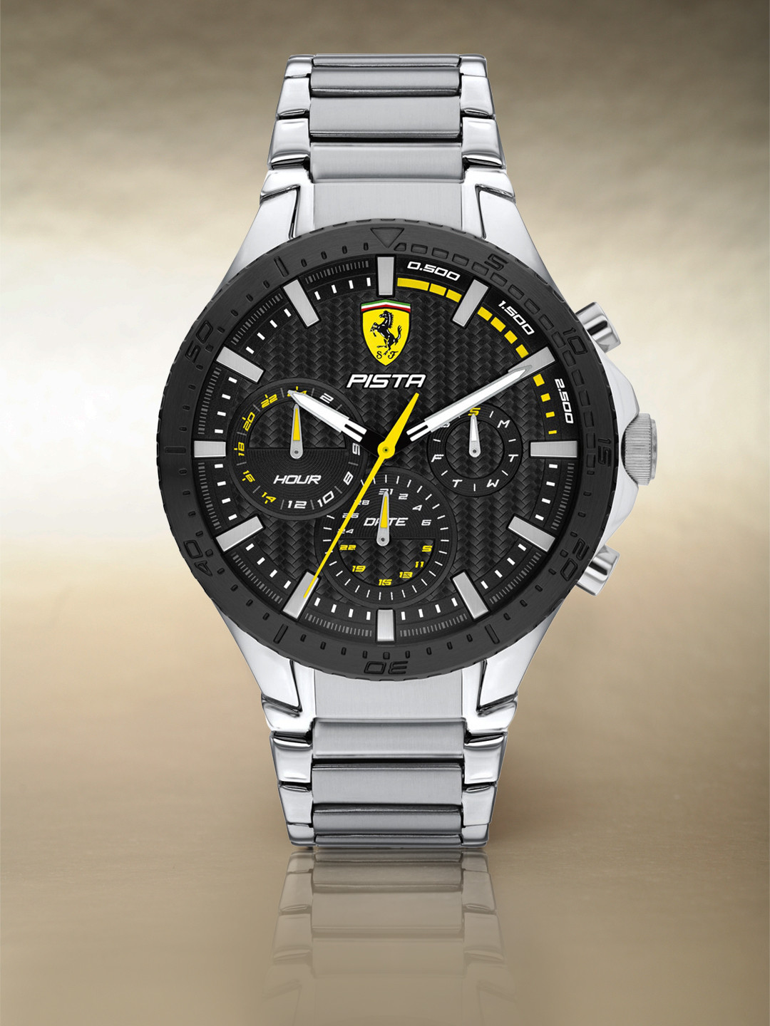 Buy SCUDERIA FERRARI Men Black Silver Toned Stainless Steels Analogue