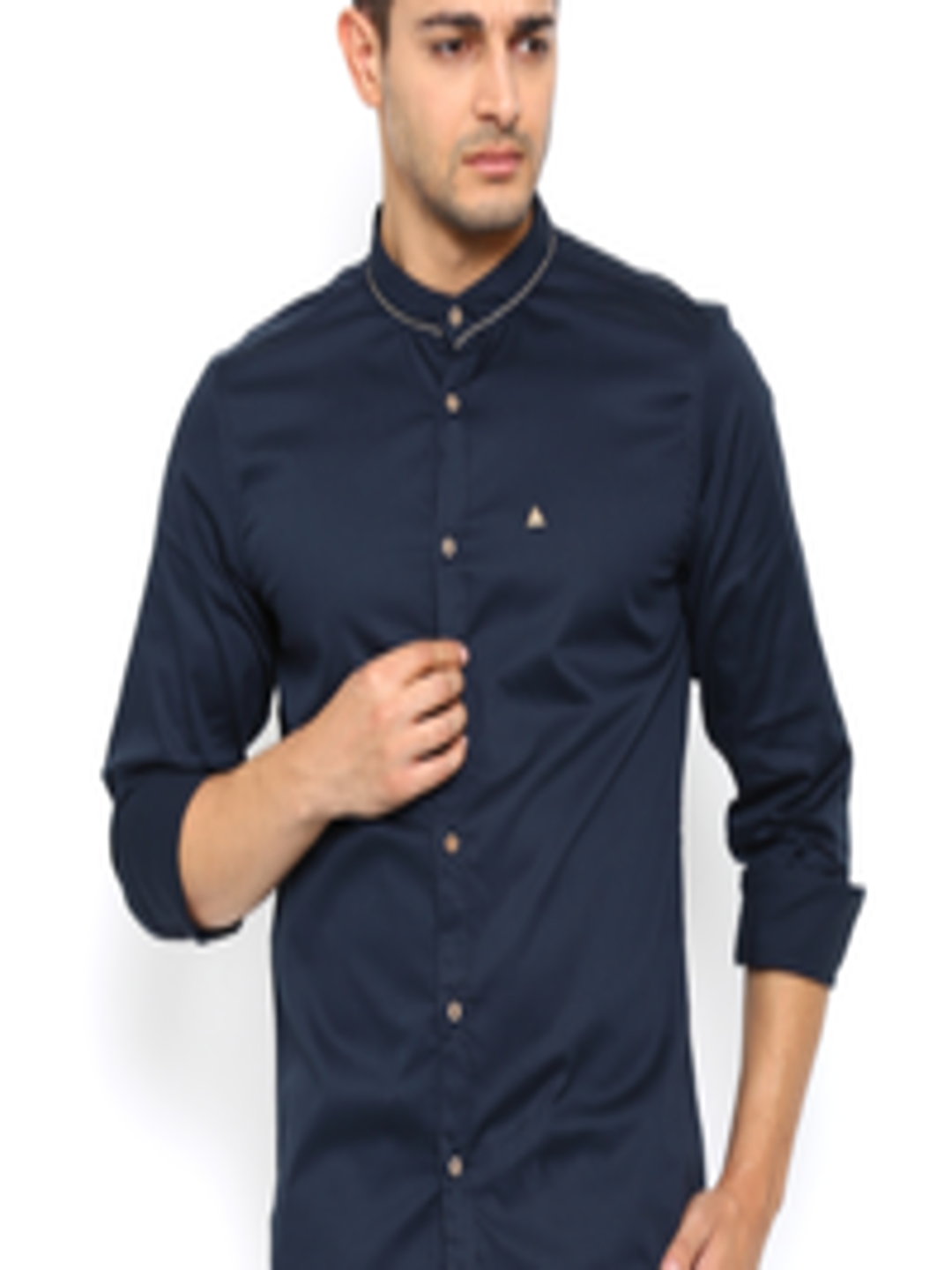 Buy SHOWOFF Men Navy Slim Fit Solid Casual Shirt - Shirts for Men ...