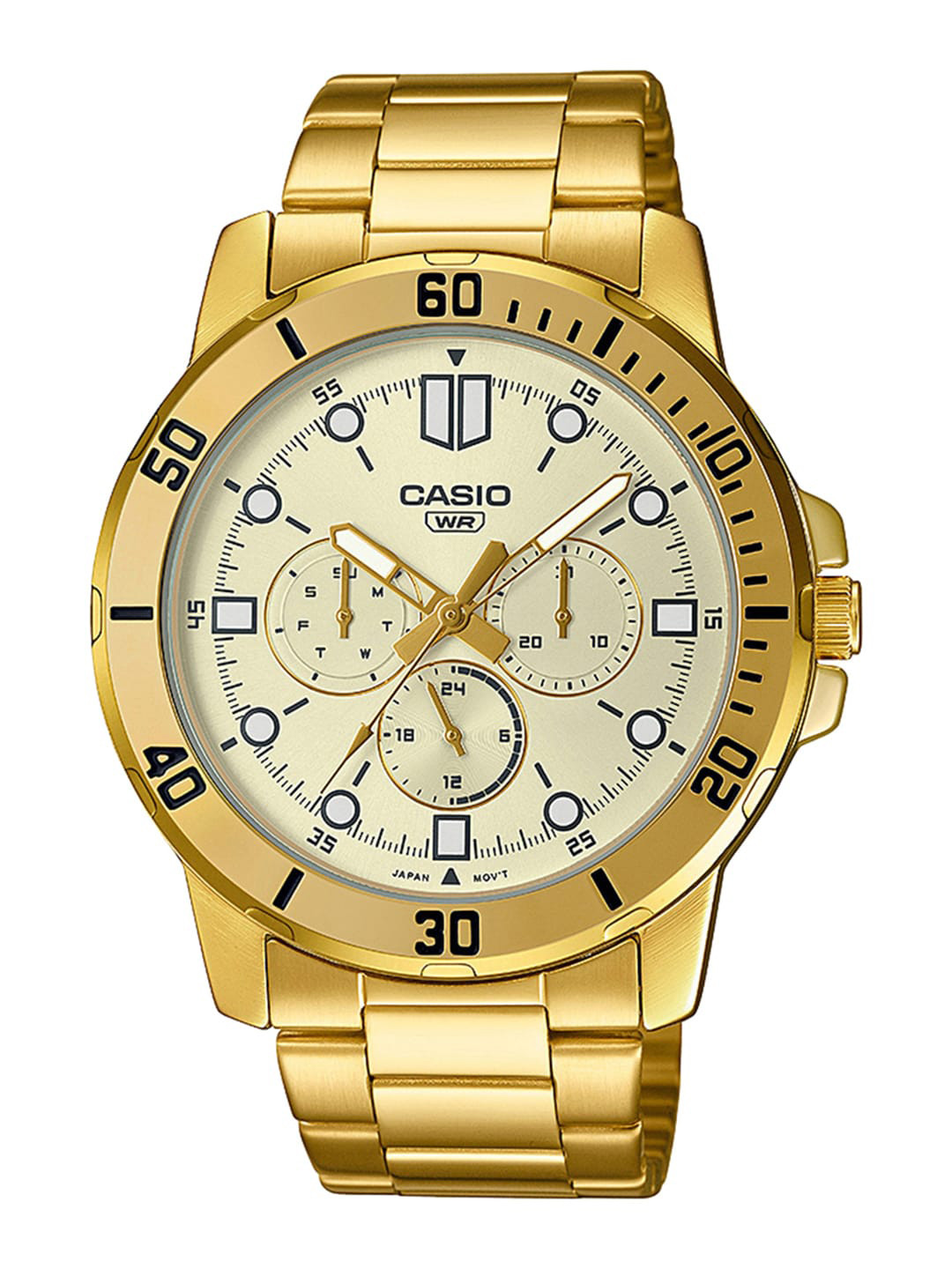 Buy CASIO Men Gold Toned Dial & Gold Plated Bracelet Style Straps