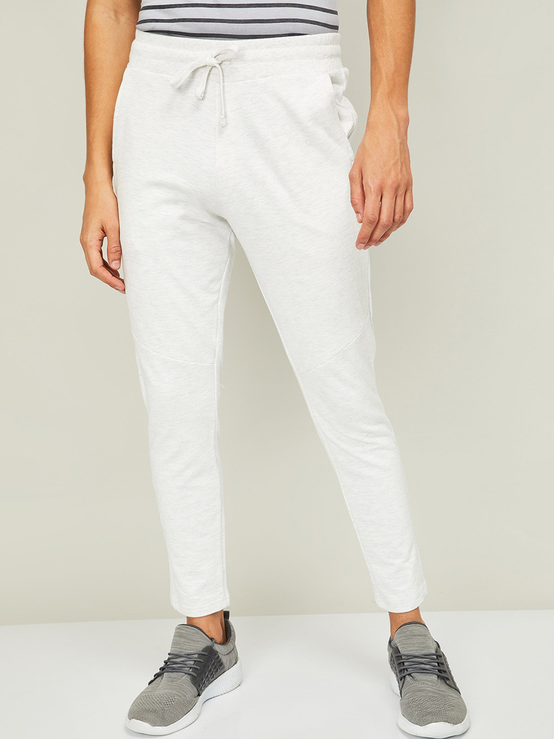Buy Fame Forever By Lifestyle Men White Solid Cotton Track Pants