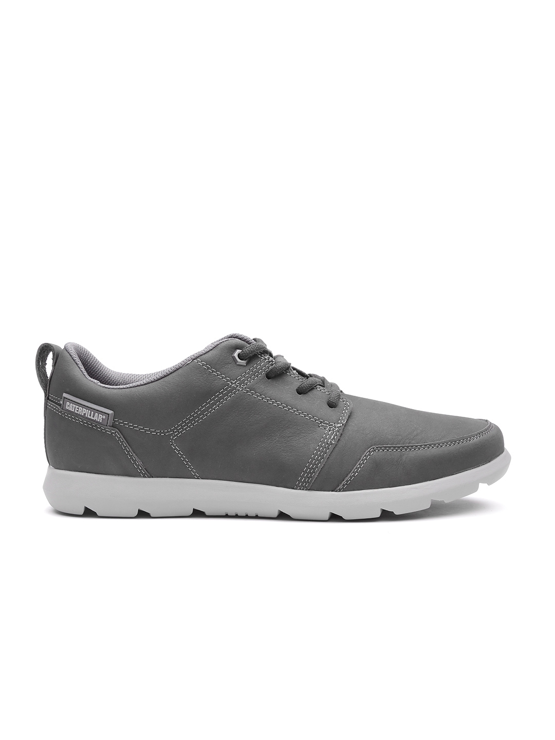 Buy CAT Men Charcoal Grey Breck Leather Casual Shoes - Casual Shoes for ...