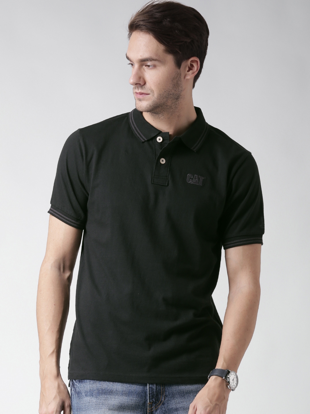 Buy CAT Men Black Horse Power Polo T Shirt - Tshirts for Men 1494618 ...