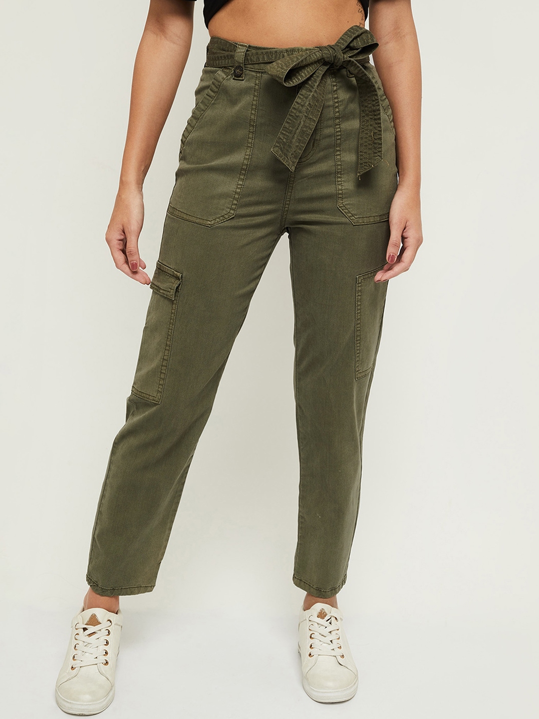 bershka green cargos